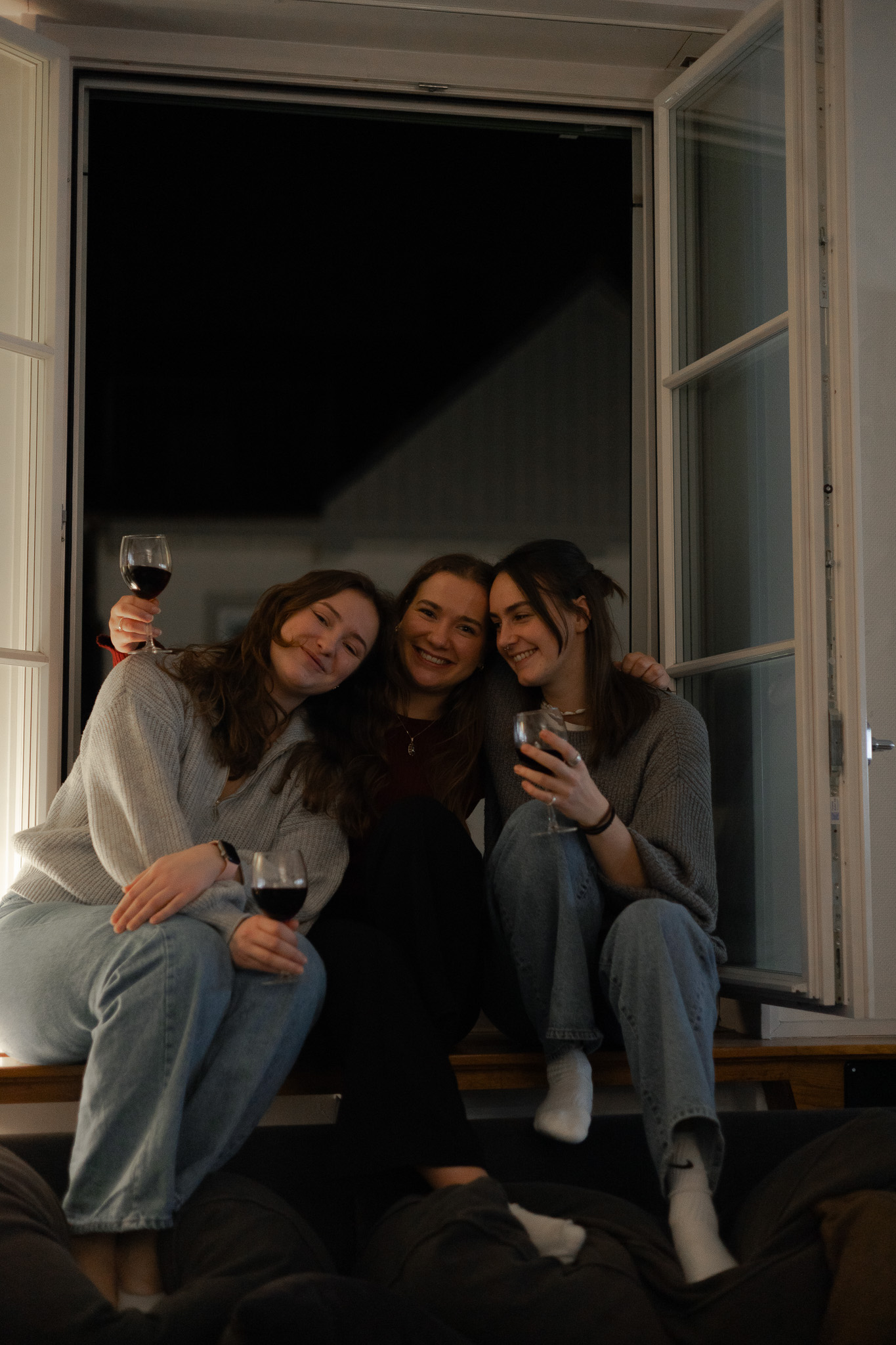 Laura Plas met vriendinnen